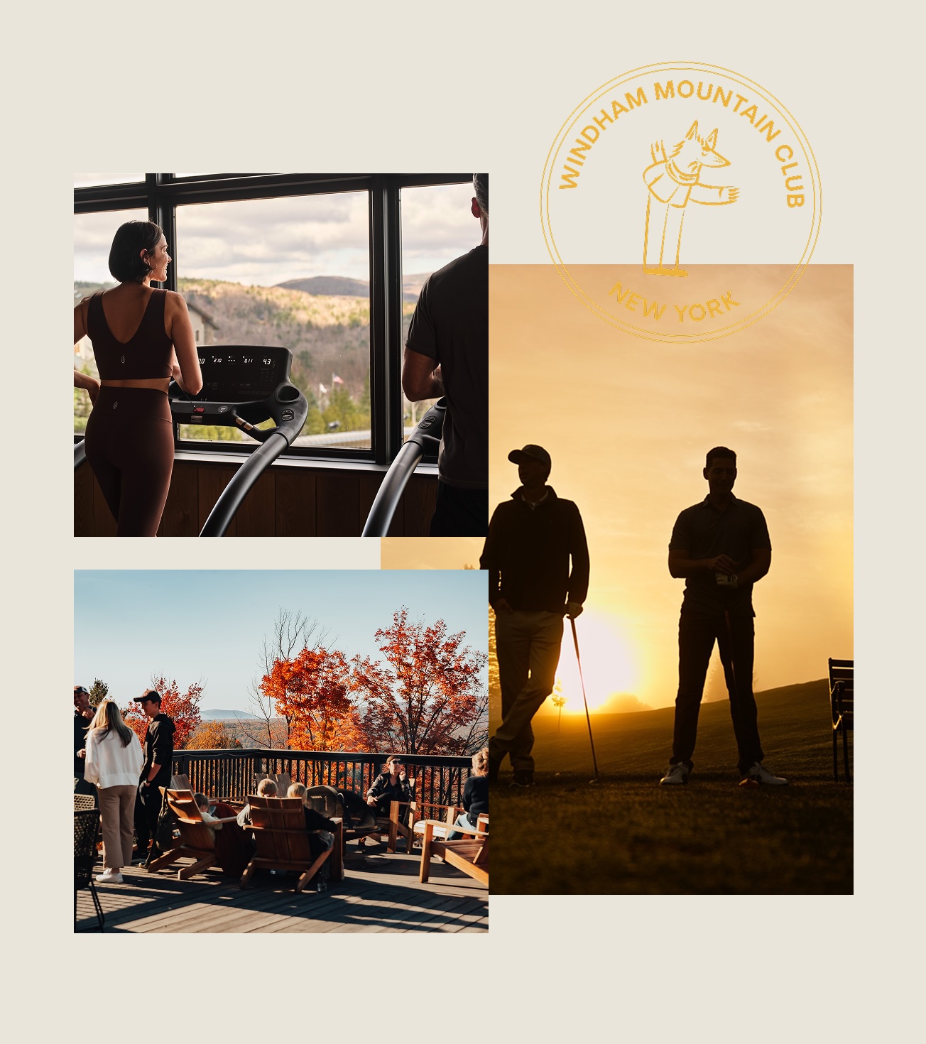 image collage clockwise from top left: a man and woman and boy toasting smores over a firepit, an aerial view of windham mountain club and golf club, a woman and boy hiking, a man and woman overlooking the sunset at windham mountain club's cin cin restaurant image collage clockwise from top left: a man and woman and boy toasting smores over a firepit, an aerial view of windham mountain club and golf club, a woman and boy hiking, a man and woman overlooking the sunset at windham mountain club's cin cin restaurant